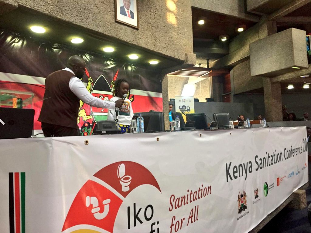 UNICEFKenya's tweet photo. The Children’s Statement from the Sanitation Conference 2019 Read by Natasha Auma from @slumchildfound 🎙
#IkoSafi
#CRC30 https://t.co/TKQKX7wDT7