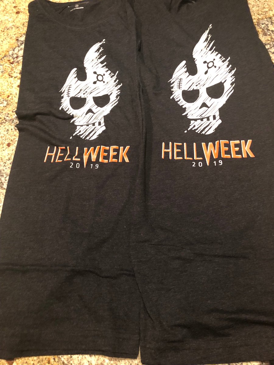 HumpDayHashTags's tweet image. #IWantYouToSee the #OTFHellWeek #hellweek2019 #Orangetheory T Shirts my wife and I earned today! 🔥🔥🔥💪💪💪💪💪💪@orangetheory