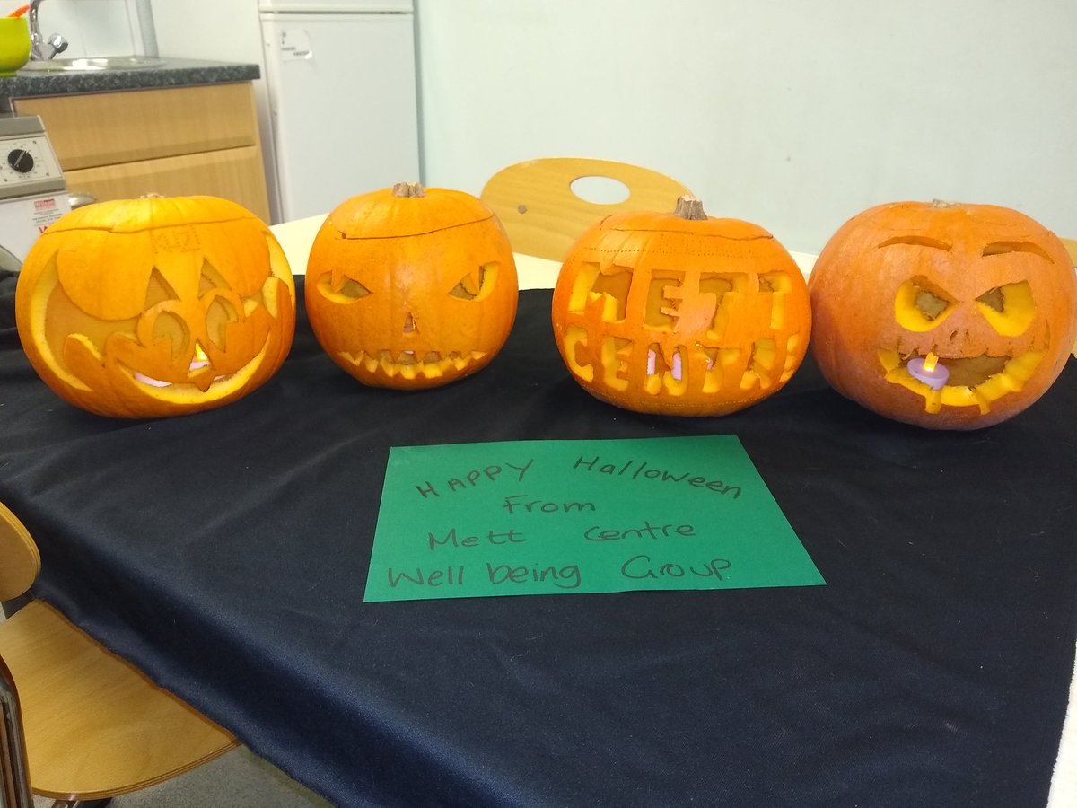 Mettlpt's tweet photo. Our wellbeing group carved some fantastic pumpkins for Halloween! #wellbeing #recovery #havingfun https://t.co/RX4riYL9HQ