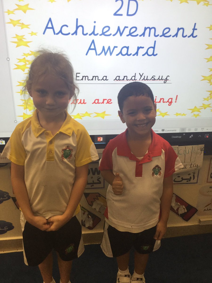 Well done to Emma and Yusuf who earned this weeks class achievement certificate in #JPS2D <a href="/JPS_Year2/">JPS Year 2</a> <a href="/JPSDubai/">GEMS JPS</a>