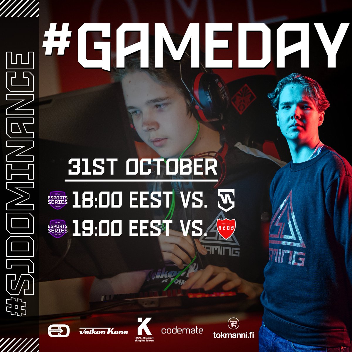 #GAMEDAY! The boys are back in the town 🏠👨‍🚒 We have two matches in the <a href="/TeliaEsportsFi/">Telia Esports Series FI</a> incoming today🏆

🕗 18:00
⚔️ vs. <a href="/MenaceGG_fi/">MenaceGG</a> 
🕗 19:00
⚔️ vs. @HelsinkiREDS 
📺🇫🇮: twitch.tv/tes_csgo

Time to show some #SJdominance 🔥🥊
#esportsfi