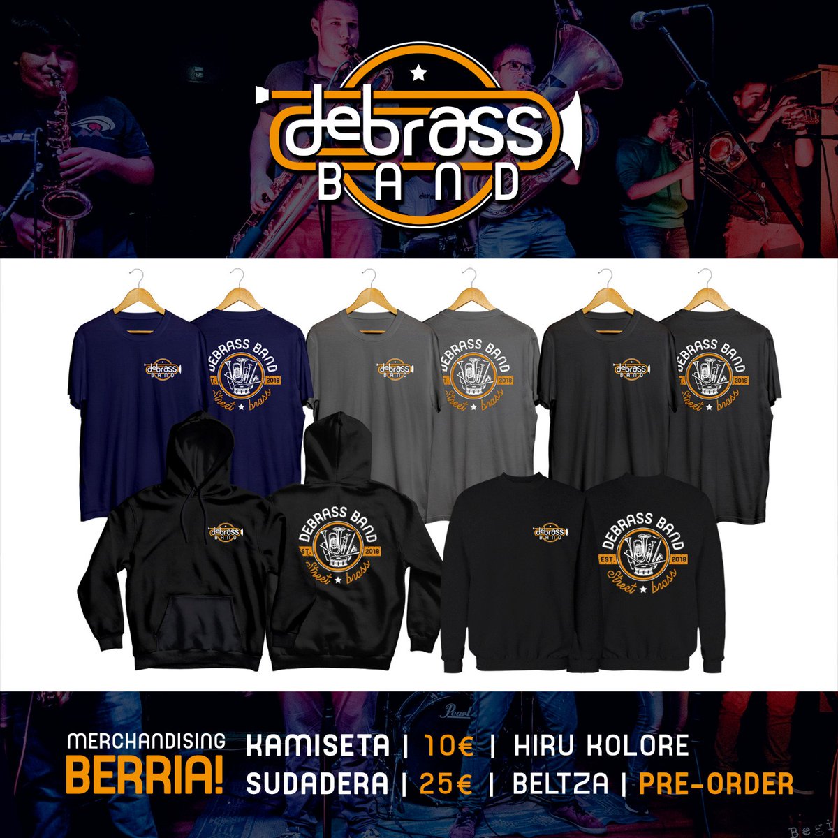Apa peña!!! KAMISETAK eta SUDADERAK aterako ditugu!!!! SUDADERAK, PRE-ORDER bitartez eskuratu ahal izango dira, hortaz aldez aurretik eska itzazue!! Beraz, badakizue, eska ezazue zuena!!!! Diseinua: @sutangrafikdiseinua

#debrassband #kamisetak #sudaderak #funky #sutangrafik