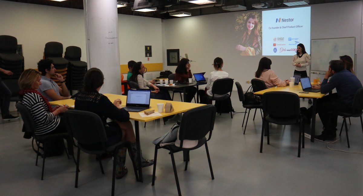 Stepfwdtoday's tweet photo. Who are your ideal users? Why are they your ideal users? Raluca Apostol delivers 𝗖𝘂𝘀𝘁𝗼𝗺𝗲𝗿 𝗗𝗲𝘃𝗲𝗹𝗼𝗽𝗺𝗲𝗻𝘁 workshop for our teams in StepFWD program.

#StepFWD19 #StepFWD #preaccelerator #techculture #startupecosystem #startupcommunity https://t.co/JsLiW33g19
