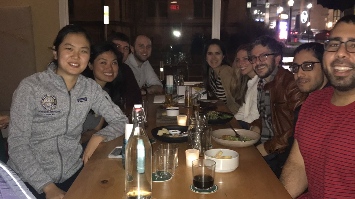 One of the great privileges of being a doctor at @PittCardiology @PittDeptofMed is getting to work with our awesome next generation. #TeamDinner #PayItForward @PittIMChiefs