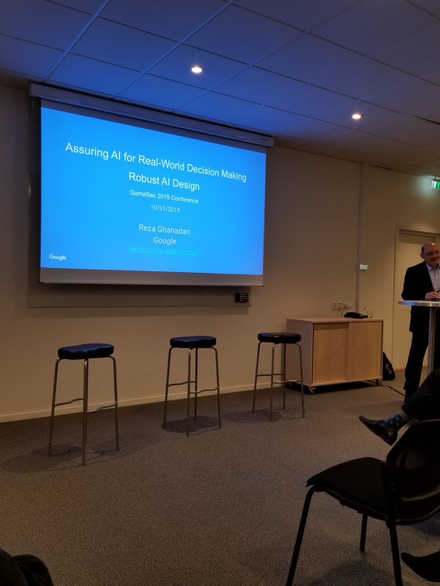 GameSec_Conf's tweet photo. Today's keynote talk is by Reza Ghanadan from Google AI. The talk is on the topic of robust AI design. https://t.co/521OqKpxys