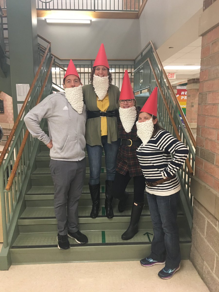 MesserMedia's tweet photo. Happy Halloween from your “special” area teachers @Montgomery_Elem Yes, we are garden gnomes! Can’t you tell? https://t.co/IOuSvRoEGl