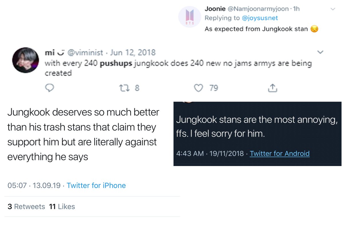 The question is how to make sure they don’t get in the way when you’re on a mission to undercut him? One thing they do is they made it undesirable to identify yourself as a Jungkook stan by giving Jungkook stans the reputation of being problematic or basic.