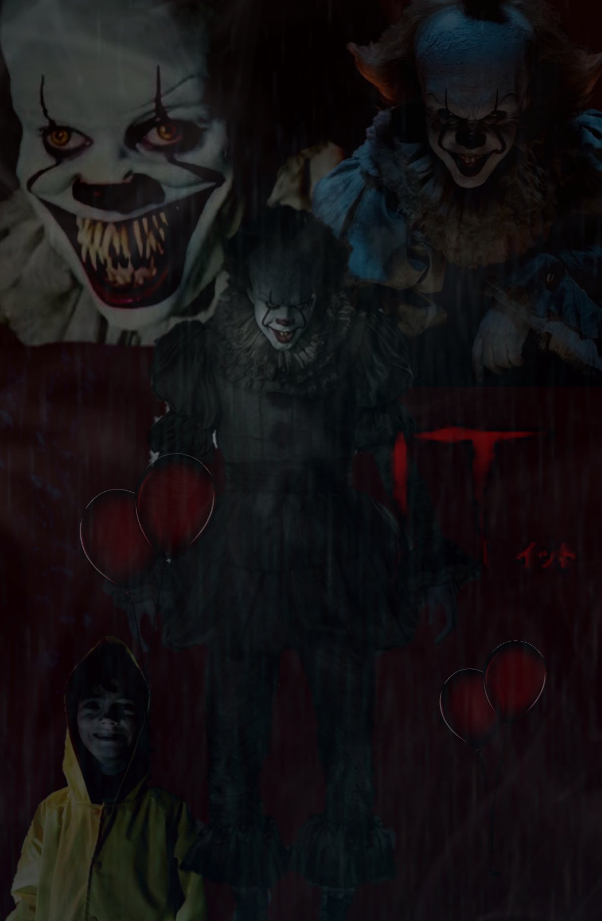 ケイズsd 今日は ハロウィンということで ホラー映画 It の ペニーワイズの壁紙を作りました ハアィ ジョージ 色は 赤に見せると思わして実は 黒っぽい赤をチョイスしました 緑に関しては 緑ですけど 笑 T Co