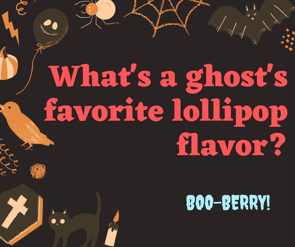 PathfinderISP's tweet photo. What's a ghost's favorite lollipop flavor? BOOberry! Tell us YOUR favorite candy! https://t.co/BbhYoCrzFn