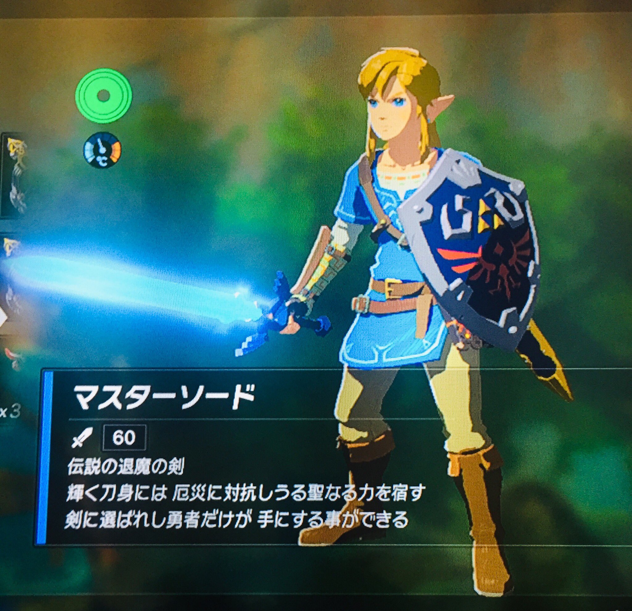 N 剣の試練極意で粘ること6時間 このリンクの汗と涙と苦悩による聖なる力を宿したマスターソードを見てほしい T Co 8pnrk09stj Twitter