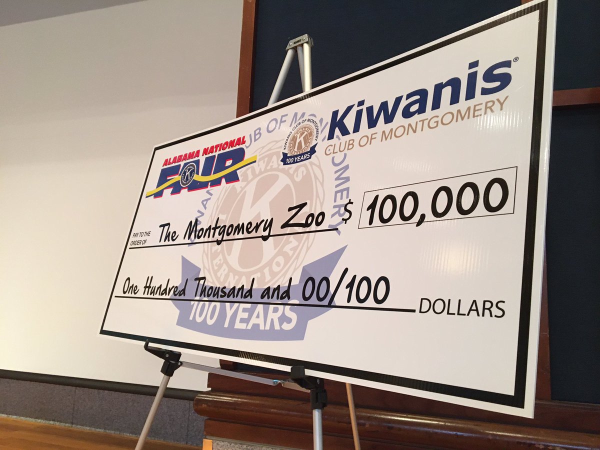 tedhughes_wsfa's tweet photo. Kiwanis Club of Montgomery celebrates 100TH birthday by donating $100,000 dollars to @ZooMannMuseum to purchase a new train!  By the way pic is not the new train. https://t.co/KSuxVEBb5C
