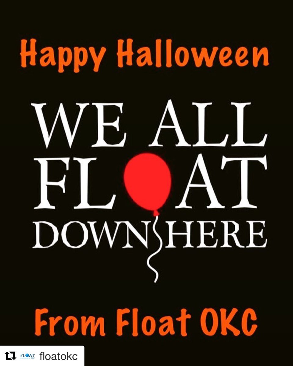 Happy Halloween! Treat yourself to a float for $30 today only! No tricks, just our Halloween day special! 🎃 book online at Floatokc.com, use discount code spookyfloat!