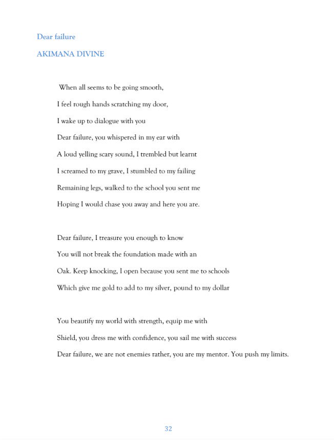 I get speechless when i am excited and my poem being in an anthology for the first time is definitely exciting.Thank you very much @aceworldp for this opportunity.
The future is brighter than the sun. 
#poetrylove #beautyoffailure #failingisnottheend #literaturelove #writetoheal.