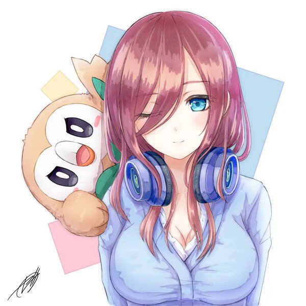 Mao-WiMさんがTwitterに投稿した中野三玖(五等分の花嫁)のイラスト。