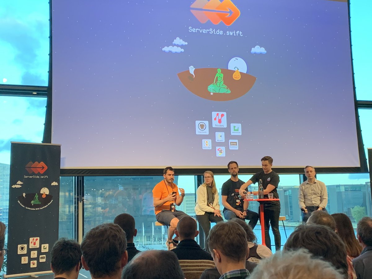 TimirahJ's tweet photo. @SwiftServerConf Panel about the future of Swift on the server! ππππΎ@k__mahar @0xTim @alfa @tanner0101 @siemensikkema #ServerSideSwiftConf π©π° https://t.co/UJQPKamu2h