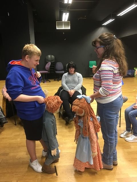 pitlochryft's tweet photo. @Cuttingedgethea bought some puppets at last week's costume sale. They're being used in their 'Inspire' programme. It's so good to see them being enjoyed in a new setting! They were originally in our 2016 production of Carousel. https://t.co/2SLolQuq3i