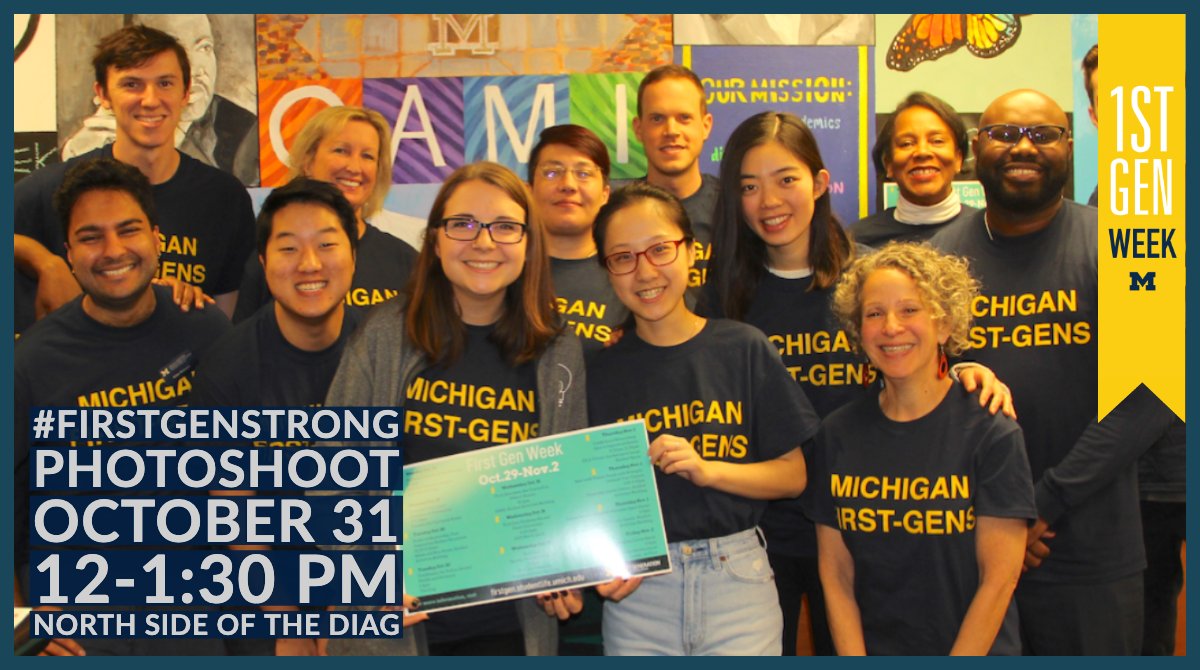 UMichDiversity's tweet image. Join the #UMich1stGen photoshoot today at 12pm! myumi.ch/a0zvY #UMichDEI #FirstGenStrong