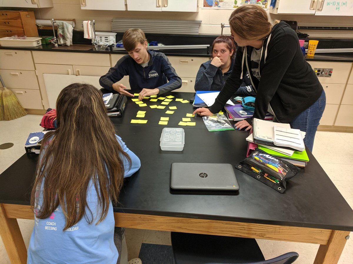 First try at a card sort went well and led to rich student discussions! Thanks <a href="/STEMteachersCLE/">STEMteachersCLE</a> for the awesome workshop and <a href="/kellyoshea/">Kelly O'Shea</a> for the kinematics graphs card sort!