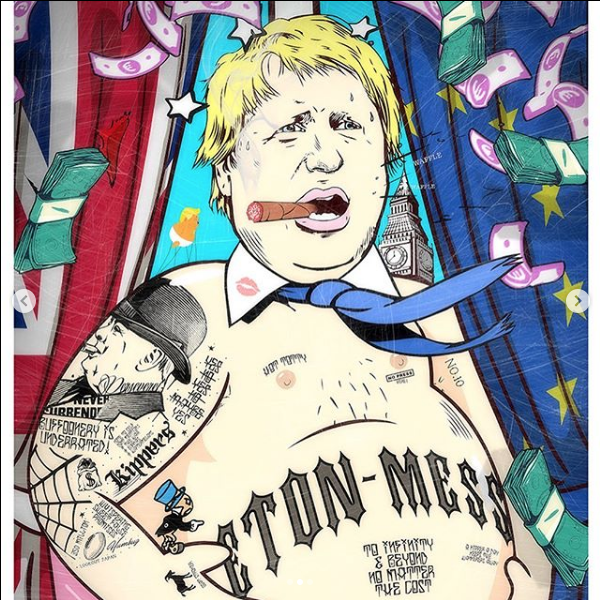 generation_art's tweet photo. 'Eton Mess' launch this weekend a follow up piece to 'Make America Golf Again' by JJ Adams featuring the one and only Boris! Head over to Generation Gallery for more information on owning this amazing image!! #Brexit #BorisJohnson #Art #AutumnRelease #HappyBrexit #GalleryLaunch https://t.co/9SYt9Q0FKQ