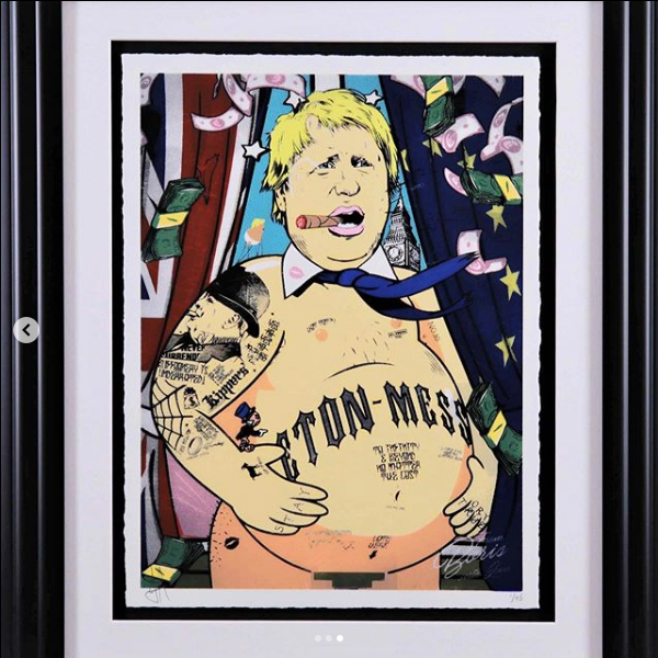 generation_art's tweet photo. 'Eton Mess' launch this weekend a follow up piece to 'Make America Golf Again' by JJ Adams featuring the one and only Boris! Head over to Generation Gallery for more information on owning this amazing image!! #Brexit #BorisJohnson #Art #AutumnRelease #HappyBrexit #GalleryLaunch https://t.co/9SYt9Q0FKQ
