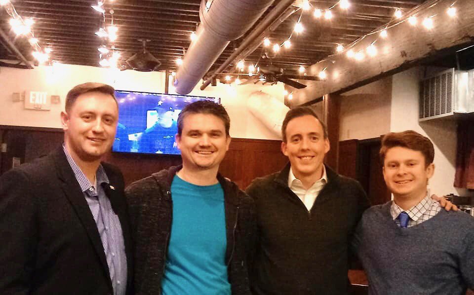 RepJeffColeman's tweet photo. Thank you Pete Mundo for the great event and Mayor Quinton Lucas for speaking to a crowd of mostly conservatives. It was a pleasure meeting and speaking with Kansas City’s new mayor. #PoliticsandaPint #MundoInTheMorning #KC https://t.co/pOMwxC2P5O