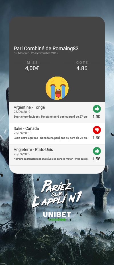 Chacal_83's tweet photo. @UnibetFrance Pseudo : romaing83
#UnibetRembourseMonHorreur https://t.co/TJ2bFmHWm3