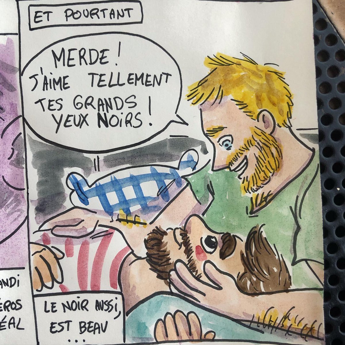 jeromeuh's tweet photo. #inktober #dark #JackxParker #bd #aquarelle #watercolor #dessin #drawing #queer #gay #art #queerart #gayart #love #metis #mixedrace #heritage #beautiful https://t.co/hJteIwX7zK