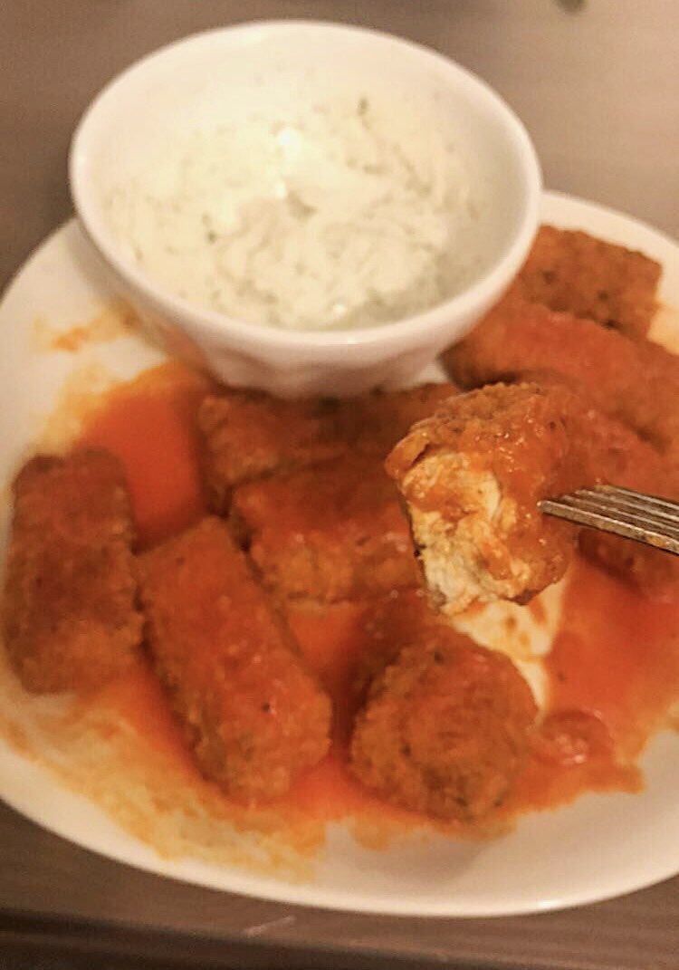 crispy vegan buffalo tofu wings 🌱