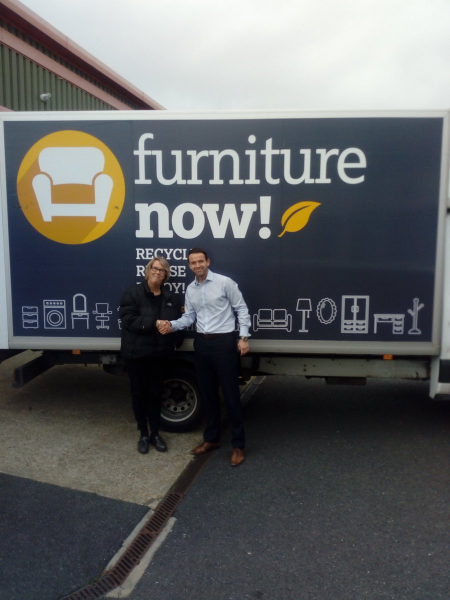 Great partnership established with Furniture Now Eastbourne to provide recycled furniture for new customers thanks to @placesforpeople funding.Lettings and marketing  manager ,@victoria933 and I seal the deal with CEO Michael #pfpspirit