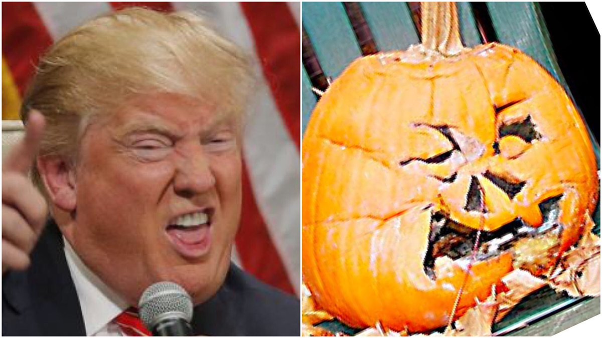 Donald Trump as a rotten jack o’lantern: a thread  #HappyHalloween