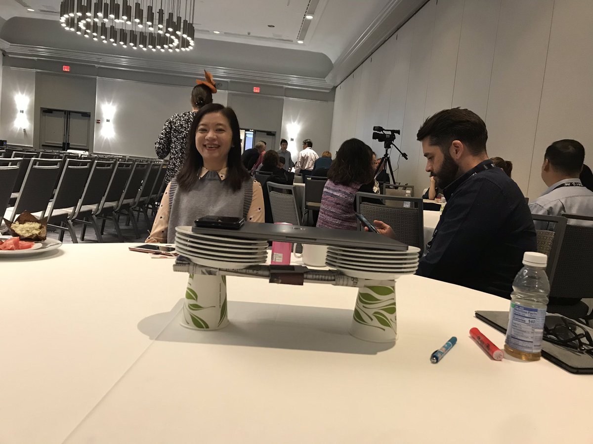 mit_jwel's tweet photo. #MITJWELWeek pK-12 participants learn how to create learning design challenges with few materials by building their own bridges with newspaper. We hope no one breaks those plates! https://t.co/PuK0slA3oc