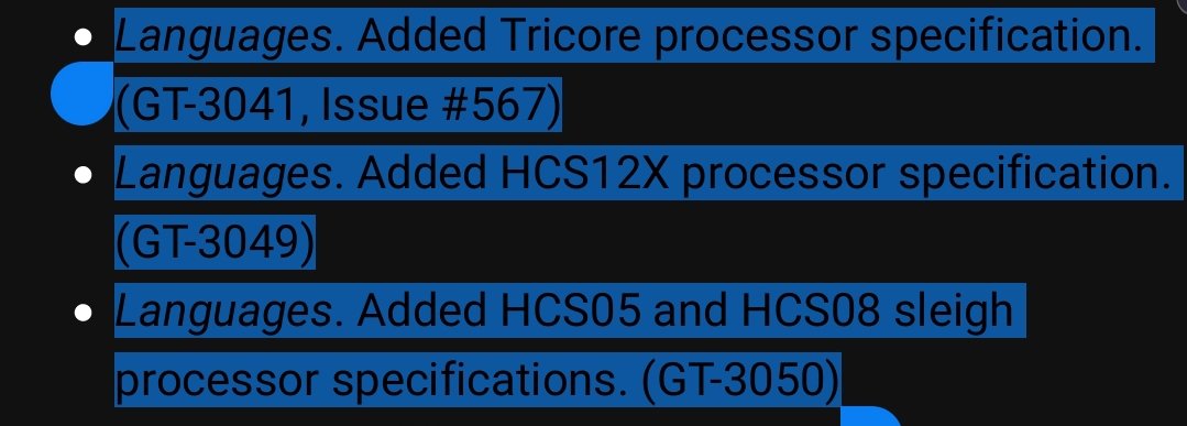 s1ckcc's tweet image. Ghidra 9.1 adds support for Tricore, HCS12. I like!