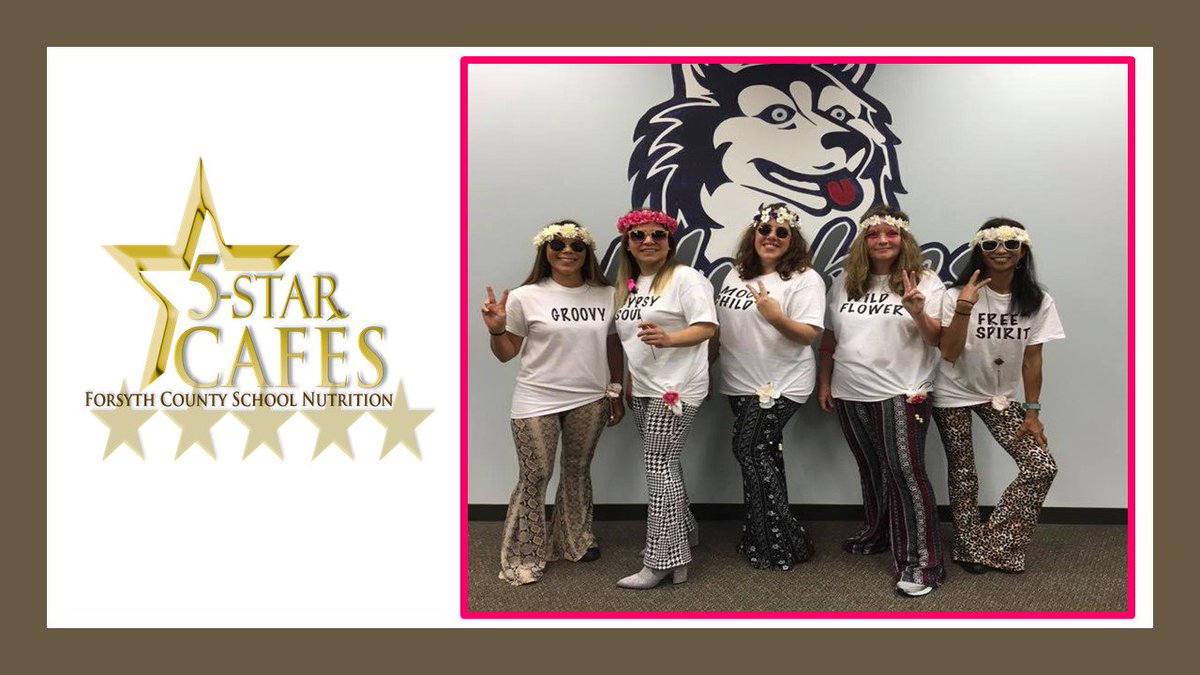 Forsyth_SNA's tweet photo. Our #5starcafes love having fun with our students!!  It’s 60’s/70’s day @HawCreekES  …and everything is groovy!  #wefeedkids https://t.co/IcJosRS1ko