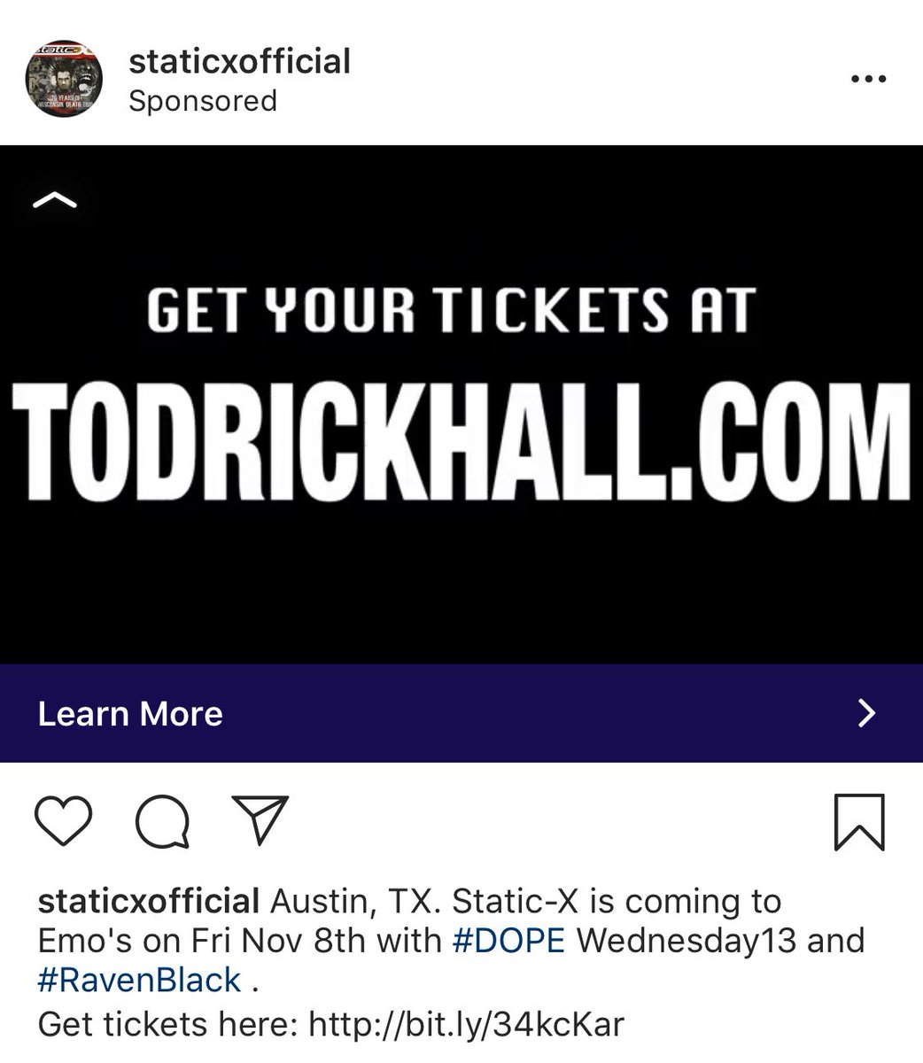 OtseGhost's tweet photo. Hey #FakeStaticX you might want to check your ads on Instagram. 
It's cool that you're promoting Todrick Hall.  It's very nice of you.  
But I think you need more promotion than him.
Can you guys do anything correctly?  👻 #OtseGhost 👻 https://t.co/J4LANCWDaa
