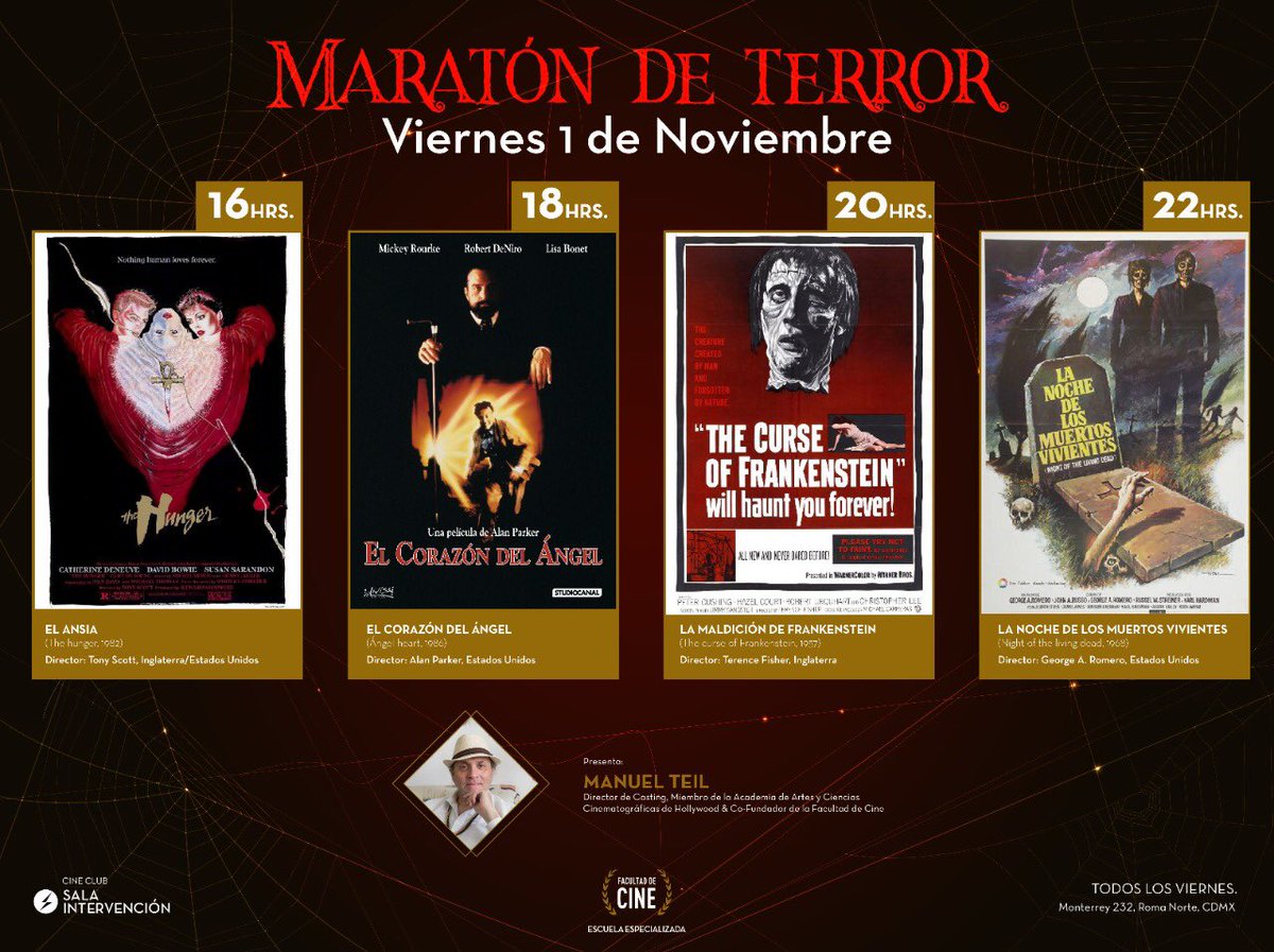 Mañana viernes hay maratón de terror #CineClub en: 
<a href="/facultaddecine/">Facultad de Cine</a>  
¡Ahí nos vemos!
