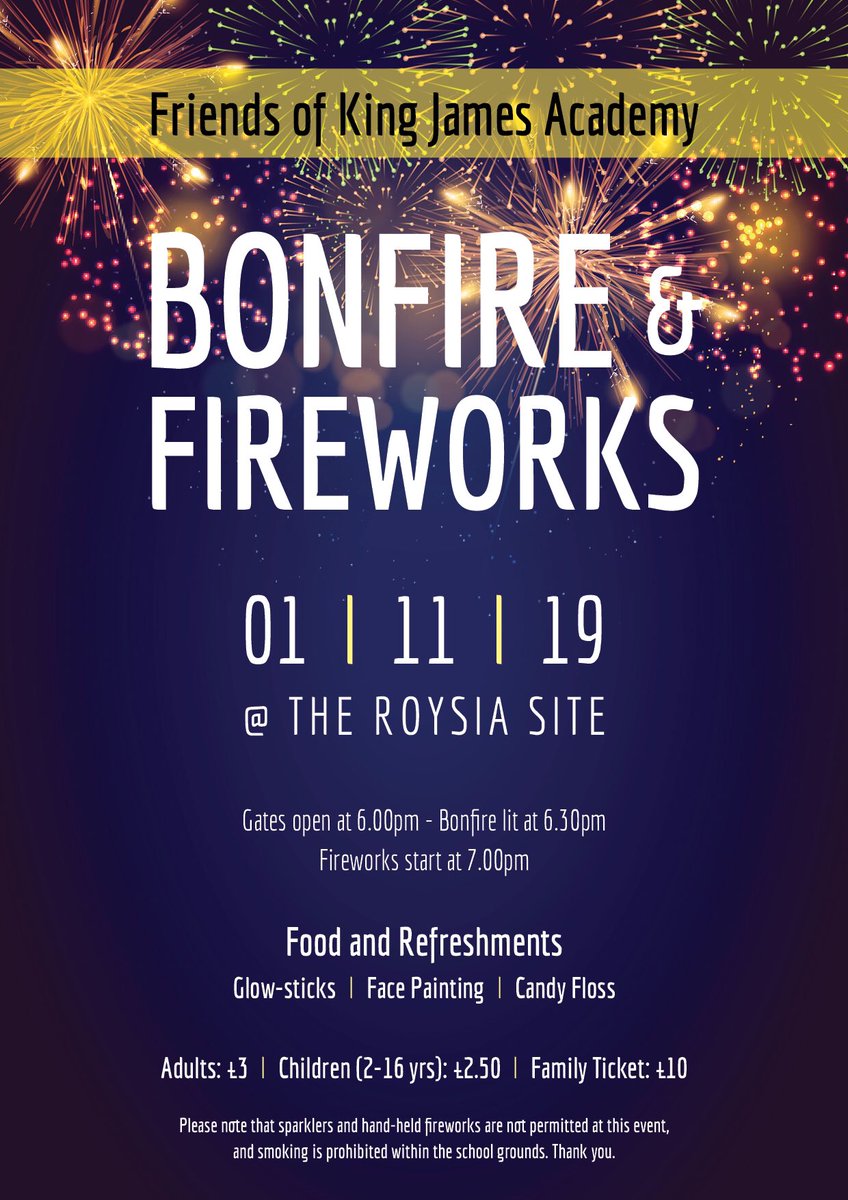 FriendsofKJAR's tweet photo. Not long to go before our Bonfire and Fireworks event! Doors open at 6pm. Food stalls, drinks, glow sticks, face painting and tattoos #familyfun https://t.co/DVcYgpWQJs