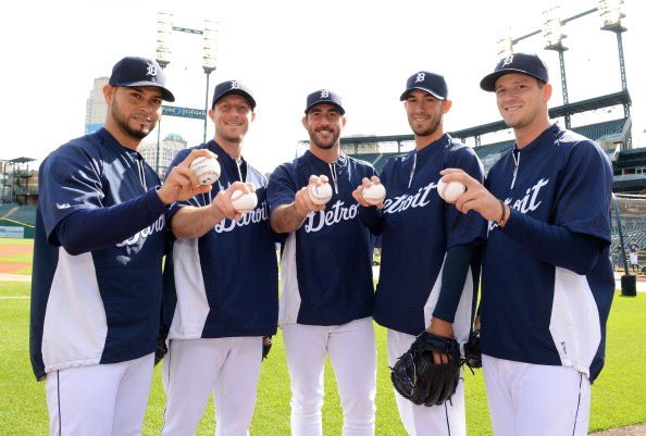 michiganprobz's tweet image. The Detroit Tigers 2014 rotation:
Justin Verlander - 2017 World Series champ
Rick Porcello - 2018 World Series champ
David Price - 2018 World Series champ
Max Scherzer - 2019 World Series champ
Anibal Sanchez - 2019 World Series champ