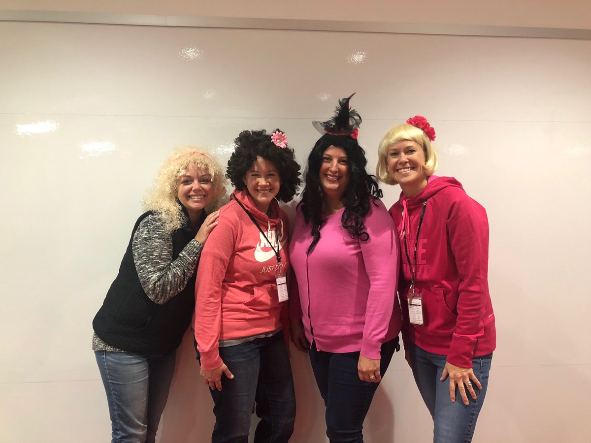 HPIPerrysburg's tweet photo. HPI Spirit Week 2019! Teachers getting in the spirit! #pinkday #versusday #ohanaday https://t.co/u7x1OjQyZT