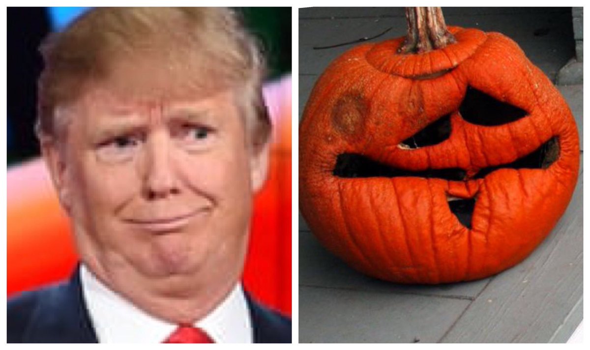 Donald Trump as a rotten jack o’lantern: a thread  #HappyHalloween