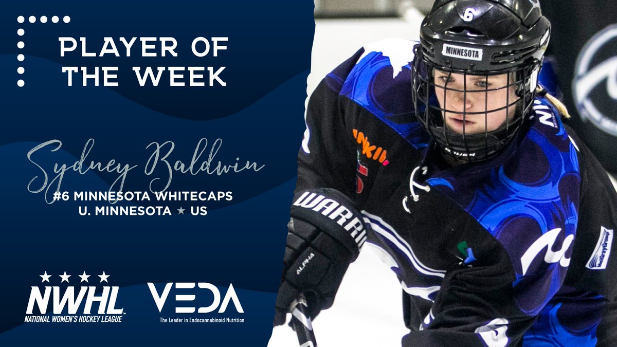 PHF's tweet photo. NEWS: @WhitecapsHockey Defender @sydbaldwin9 is the @vedaecn Player of the Week. Baldwin, a @GopherWHockey alumna, is in her rookie NWHL season and had six points last weekend.

📰: https://t.co/YtlRnI4gjE
📸: @michelle_jay3 https://t.co/uirUgHrnen