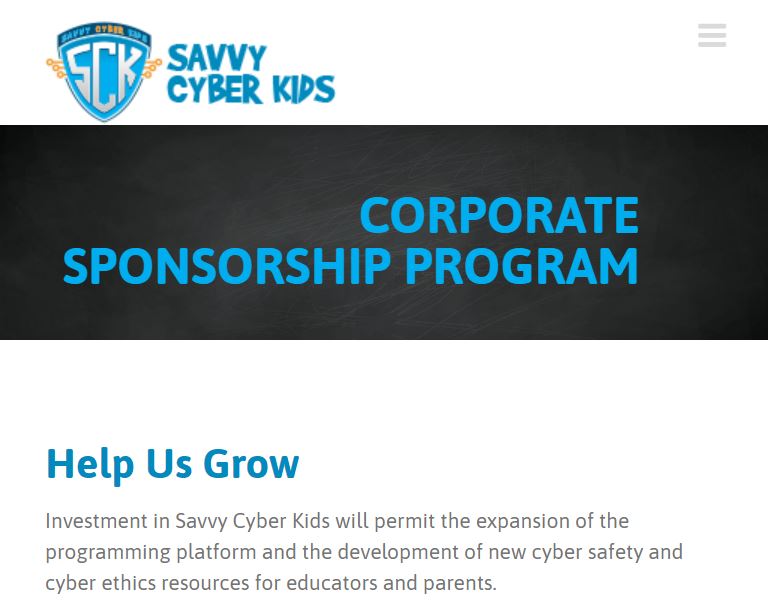 Work for a company interested in helping support youth cyber education? Become a corporate sponsor today! bit.ly/2NtOH3v #savvycyberkids #cyberhero #teacher #parenting #info #online #technology #corporate #sponsor #csr