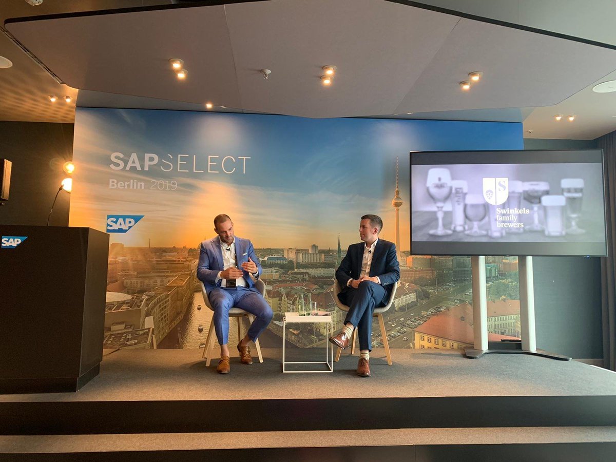 brianpaulduffy's tweet photo. Great session on stage with Maurice Rijnen from #Swinkels at #SAPSelect this week. Insightful conversation on taking a big bet on cloud to power its intelligent Brewery vision. Thanks to all that attended and participated to make it a great event! #partnership #innovation https://t.co/Ulg4XIK8WV