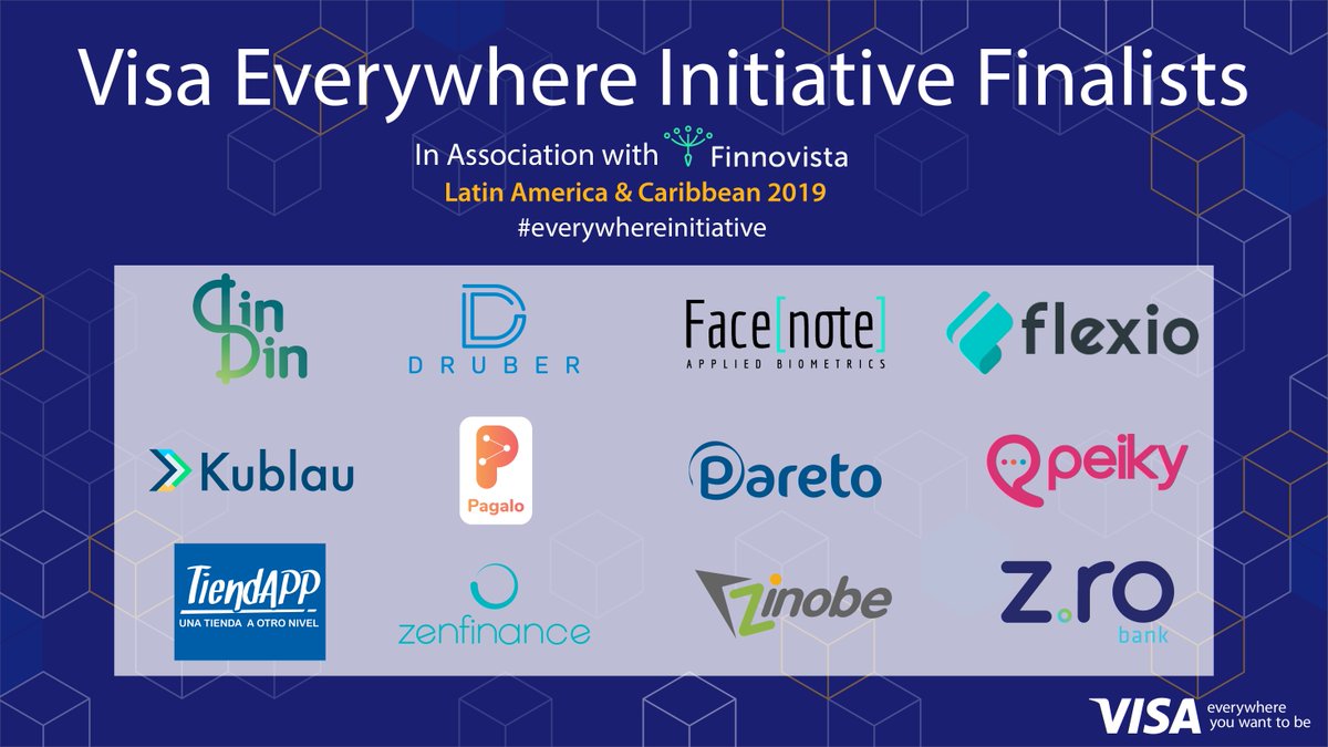 Finnovista's tweet photo. 🏆Las 12 finalistas de Visa #EverywhereInitiative comienzan programa de inmersión en el que prepararán su demo para #FSMiamiByLendIt: @appdindin #Druber @facenoteme @holaflexio @nathanschorr #kublau #pagalo @Paretocomar @PeikyColombia @tiendapp_latam #ZenFinance #Zinobe #Zrobank https://t.co/mWoCvm5AOQ