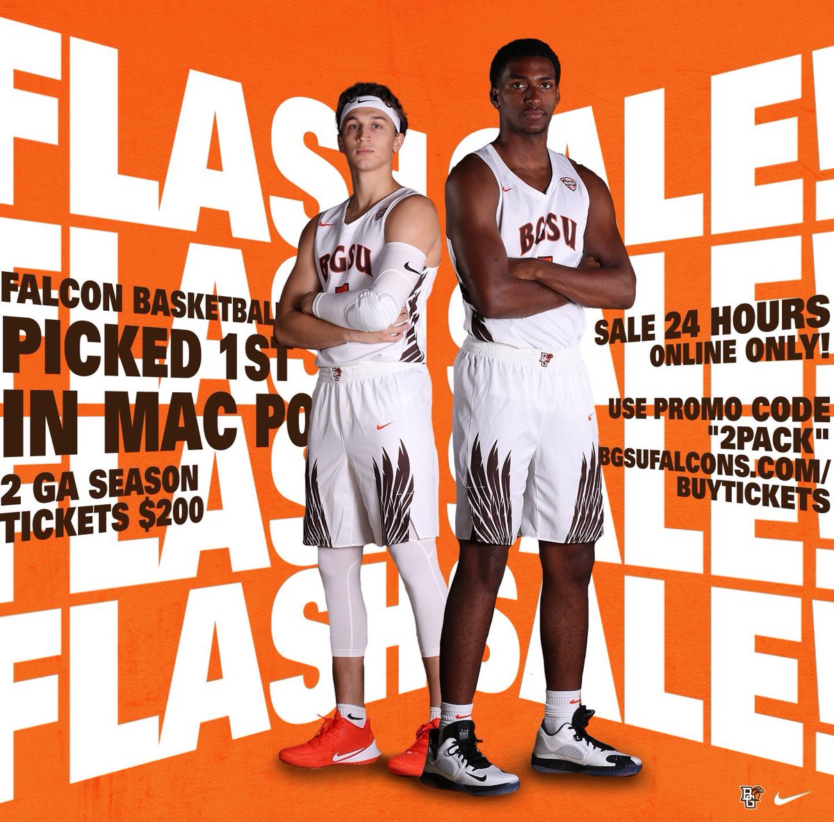 BGSU_Athletics's tweet photo. Men's Basketball has been picked to win the East Division & MAC Tournament = FLASH SALE! Use Promo code 2PACK to score your deal!
Get your tickets now, before they're gone: https://t.co/TbhnsHc9yu
#AyZiggy // #FlyWithUs https://t.co/g88Ls3cO3L