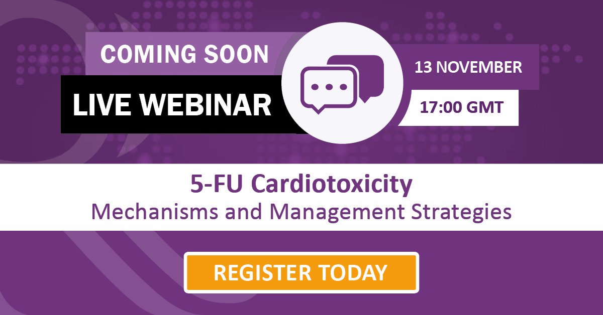 radcliffeCARDIO's tweet photo. REGISTER TODAY for our #RCwebinar on #cardiooncology w/ @arjunkg & @DrMarkWestwood1 on mechanisms & management strategies for #5FU #cardiotoxicity.
Free registration 👉 https://t.co/236tOtTwRN
Pls RT @uclcancer @EuroCardioOnc @dr_manisty @sdent_duke @avirupguha @onco_cardiology https://t.co/XrTlzLNNRS