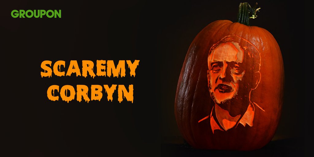 Groupon UK (@groupon_uk) on Twitter photo Happy Halloween <a href="/jeremycorbyn/">Jeremy Corbyn</a> ! In case youâre doing a bit of pumpkin carving this evening⊠weâve created a stencil of you and your fellow politicians. Why not take 5 mins away from the election mayhem to create your one this evening? bit.ly/36vp2yC #Westmonsters Happy Halloween <a href="/jeremycorbyn/">Jeremy Corbyn</a> ! In case youâre doing a bit of pumpkin carving this evening⊠weâve created a stencil of you and your fellow politicians. Why not take 5 mins away from the election mayhem to create your one this evening? bit.ly/36vp2yC #Westmonsters