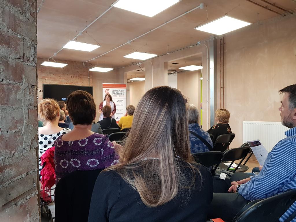 Sarah Howard MBE Chair of British Chambers of Commerce speaking at the Smart Working Conference in Newquay and joining me for dinner at CMG Awards tonight at Atlantic Hotel