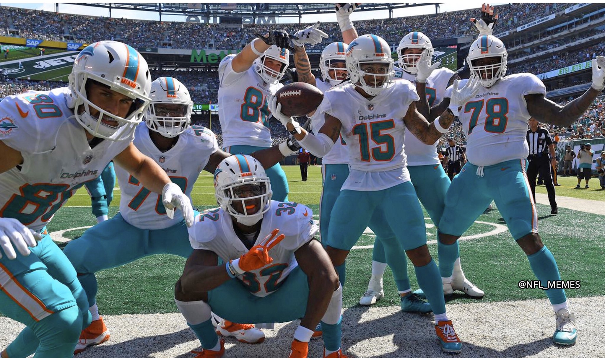 NFL Memes on X: "Costume of the year! The Miami Dolphins dressed up as an NFL football team for Halloween https://t.co/xcpmYgGQ1x" / X