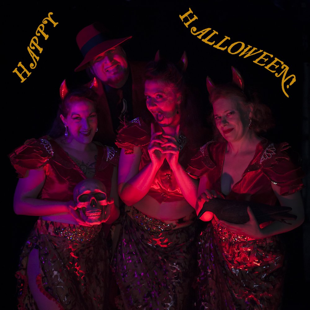 A very #Spooky and #Sexy #HappyHalloween from all of the #SexyDevils at the Manor! #BostonBurlesque #BurlesqueBoston #Showgirl #Pinup #Halloween #HalloweenBurlesque #1031 #Skull #Horns #HellIsEmptyAndAllTheDevilsAreHere