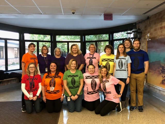 JohnstonCSD's tweet photo. The Lawson special education team is a bright bunch today! We love their spirit! 🖍️🎃 https://t.co/Kc2vKw02Xq